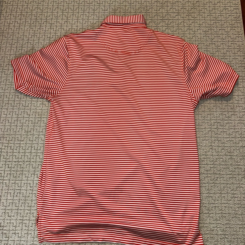 Stinson Performance Polo - Orange & White Stripes